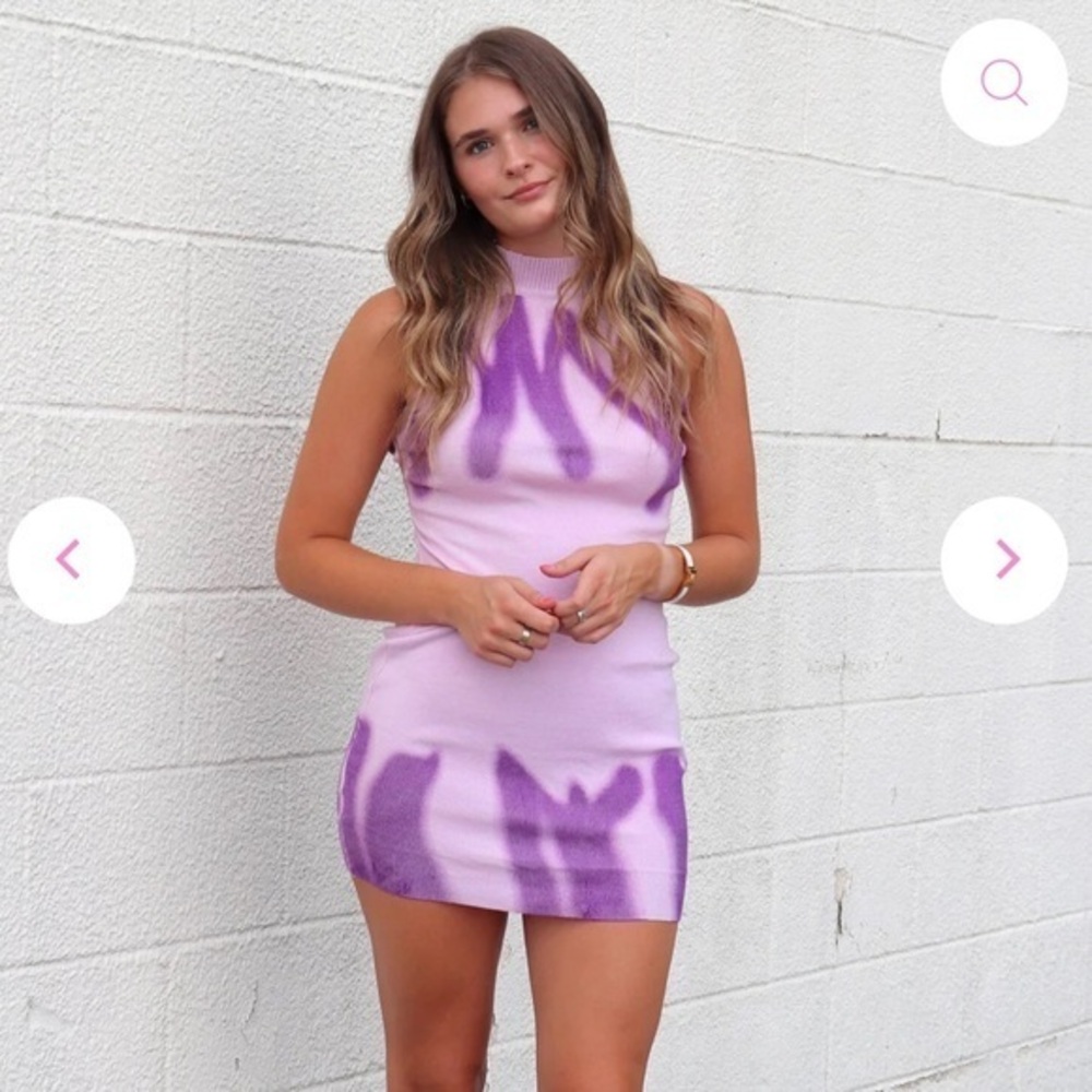 Colorful Natalie Purple Sleeveless Knit Dress